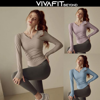 [QC54] Áo tập gym yoga pickleball dài tay nữ cố V ôm dáng thon eo vải co giãn 4 chiều