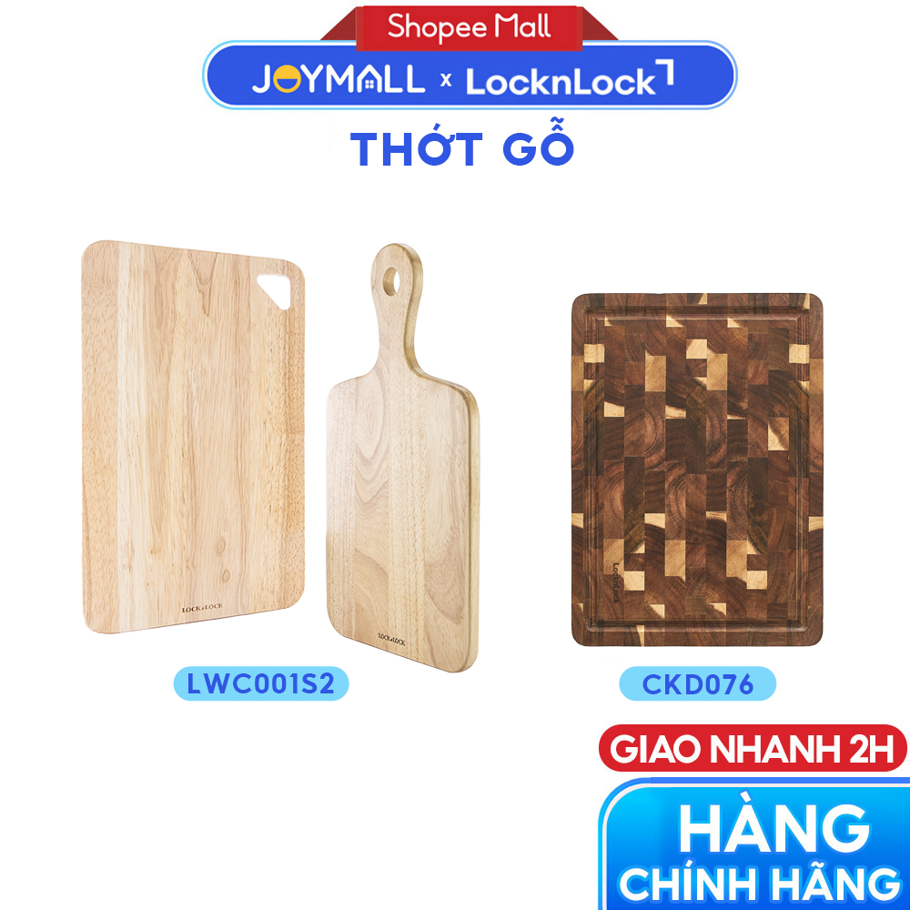 Thớt gỗ LocknLock LWC001S2 và CKD076, Hàng chính hãng, không có vết nứt li ti  - JoyMall