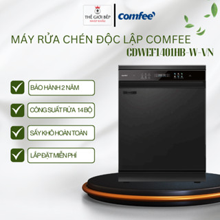 Máy rửa chén Comfee CDWEF1401HB-W-VN độc lập 14 bộ, 1760-2100W, 9-14 lít, AI Heat Dry