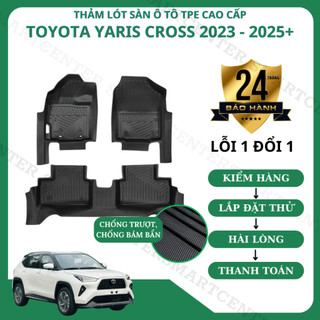 Thảm lót sàn ô tô Toyota Yaris Cross HEV 2023 2024 2025 2026 nhựa TPE cao cấp bảo hành 24 tháng, lỗi 1 đổi 1