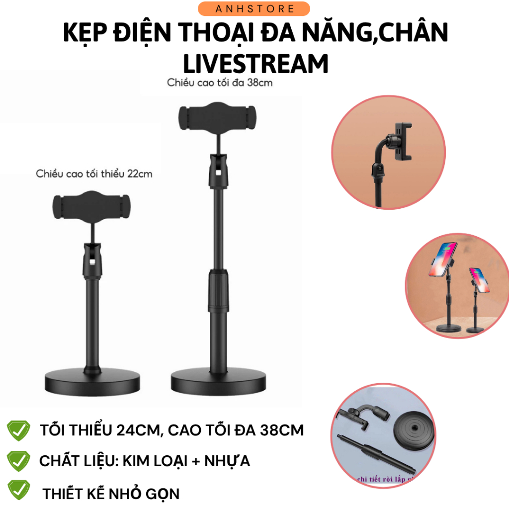 [L08] Giá đỡ điện thoại, kẹp để điện thoại L08, đế chắc chăn, xoay 360 độ bền đẹp-anhstore99xn2h1