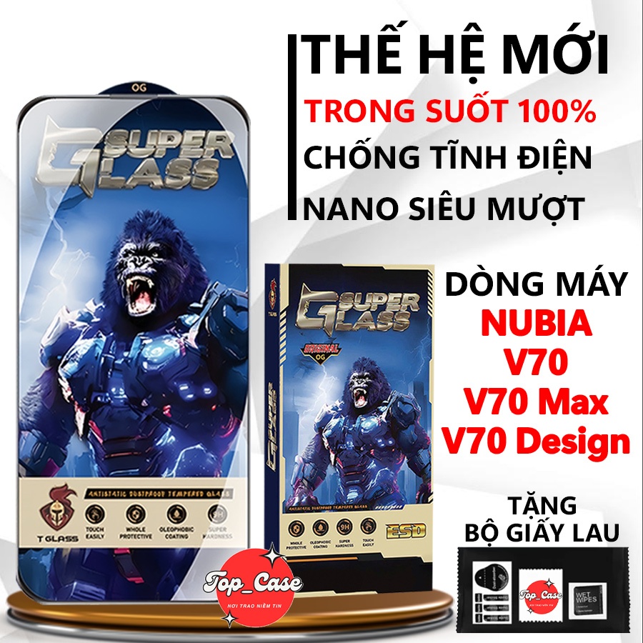 Kính cường lực Premium Nubia V70 Design/ V70 Max/ V70 Trong suốt full màn.Miếng dán bảo vệ màn hình.