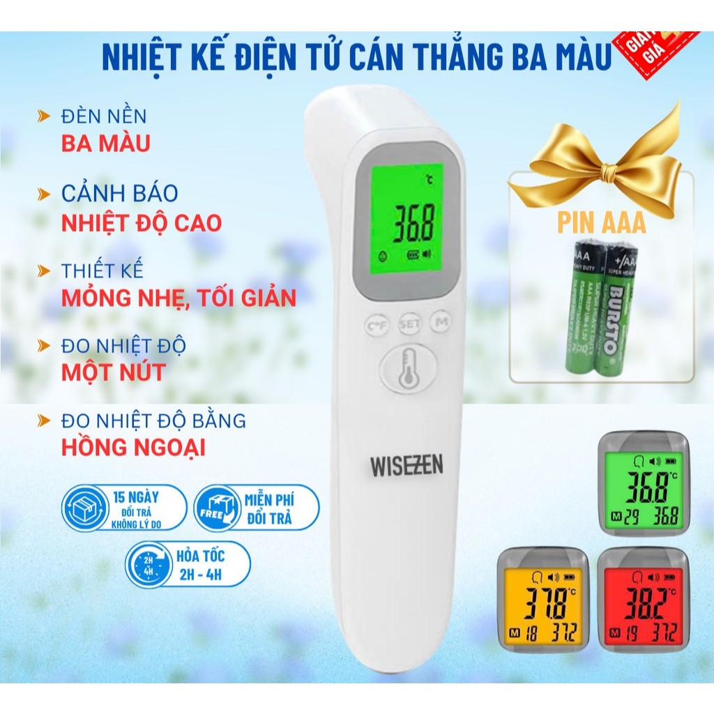 Nhiệt kế hồng ngoại công nghệ Nhật Bản chính hãng bảo hành 2 năm- đo nhiệt độ cơ thể, cháo, nước, sữa