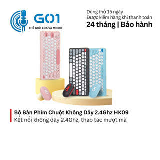 Bộ bàn phím chuột không dây 2.4Ghz HK09 cho máy tính laptop, PC, thiết kế gọn nhẹ, dễ dàng mang theo