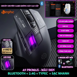  Chuột Bluetooth Inphic Gaming Không Dây Cao Cấp Thiết Kế Công Thái Học 