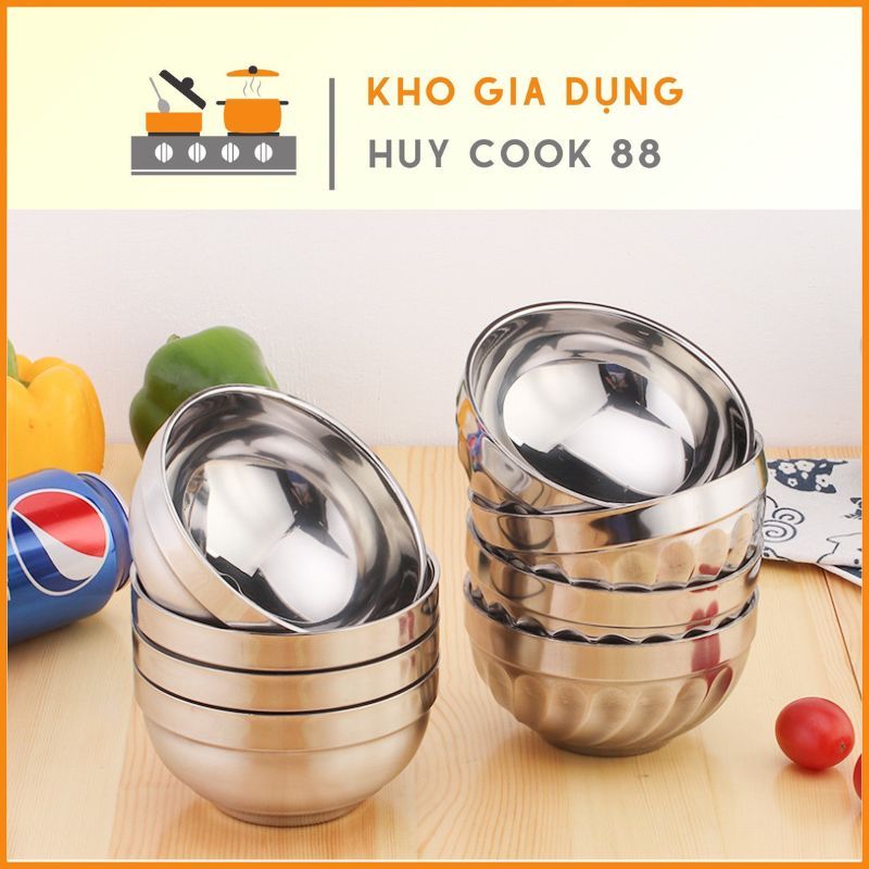 Tô Chén Bát Inox 2 Lớp Cách Nhiệt Huycook88 Đủ Kích Cỡ