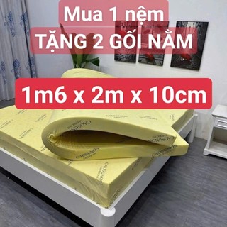  NỆM 1m6 x 2m x 10cm  CAO SU NON AMERICAN   Ép tổng hợp  Êm  Ái Thông Hơi Thoáng Khí. TẶNG 2 GỐI NẰM HƠI 