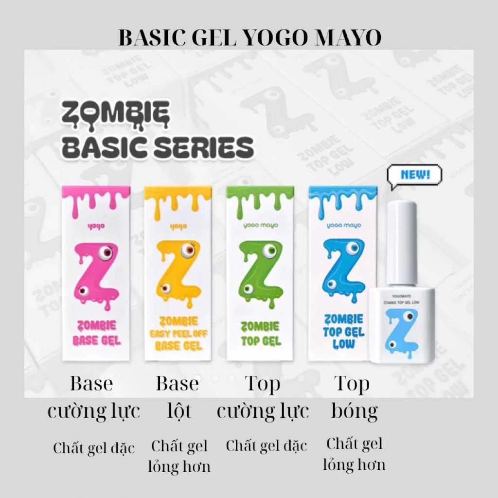 [Yogo] Sơn gel top bóng Zombie top gel low 10ml