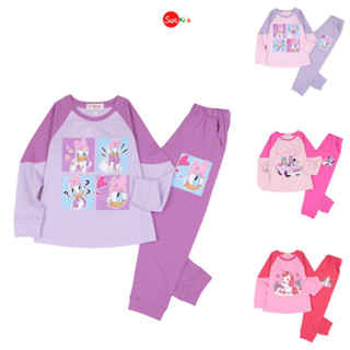  Set Bộ Quần Áo Thu Đông Cho Bé Gái 12-33Kg Chất Thun Cotton Phối Màu In Hình Đáng Yêu Cho Bé SUNKIDS 