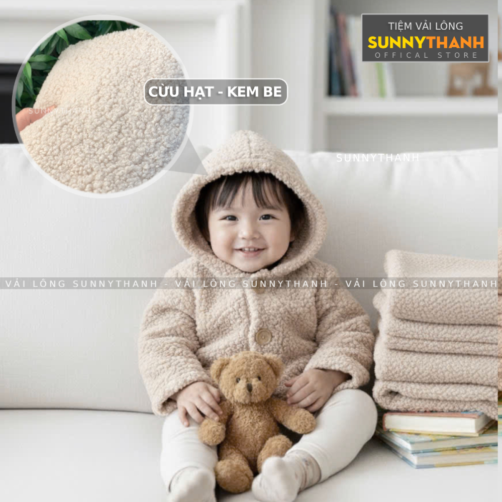  🐏 CỪU HẠT 🐏 Vải Lông Cừu San Hô Dày Dặn Mịn May Vỏ Bọc Ghế Sofa Làm Đồ Thủ Công Tiệm SunnyThanh 