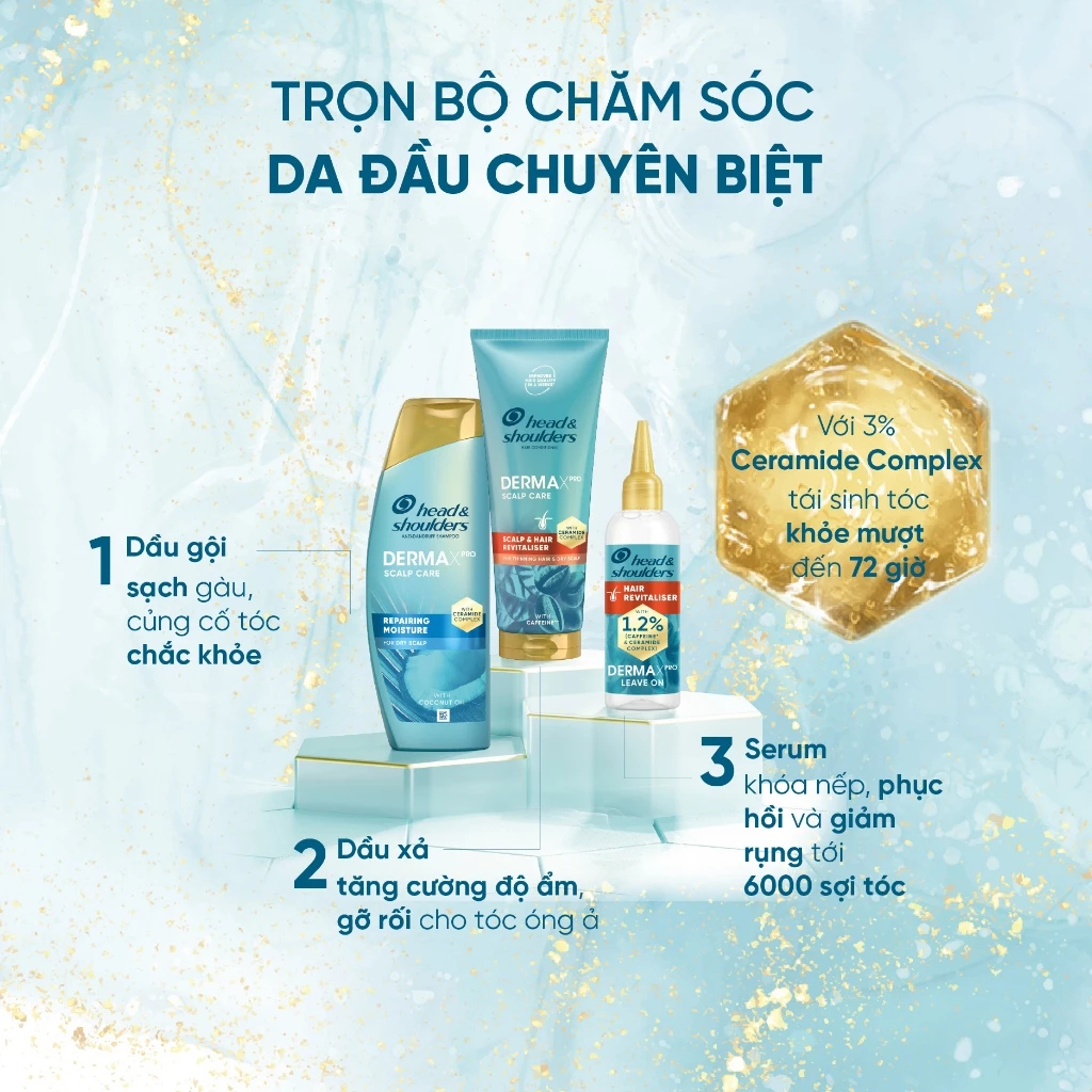 Dầu Gội Giảm Gàu Head & Shoulders Derma X-Pro Repairing Moisture Shampoo 300ml - Nhập khẩu Châu Âu | BigBuy360 - bigbuy360.vn