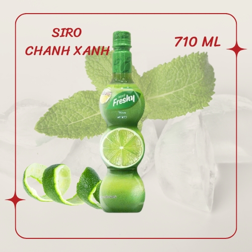 Syrup Chanh Xanh Freshy 710ml – Siro pha chế cocktail, mojito, soda, trà chanh
