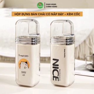  Hộp Đựng Bàn Chải Kèm Cốc Đánh Răng Có Nắp Đậy Hộp Đựng Kem Đánh Răng Bàn Chải Cá Nhân Tiện Lợi Du Lịch 