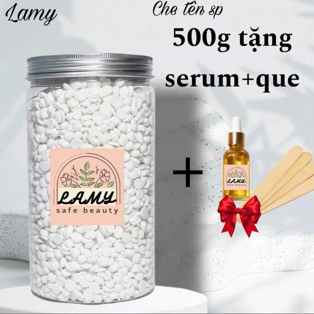[TẶNG SERUM] 500g sáp wax lông sữa dừa coconut thơm tẩy mọi loại lông kể cả vùng da nhạy cảm Lyihome