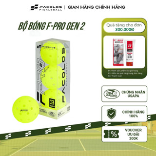 Bóng Pickleball Facolos F-Pro Gen 2 Performance Pickleball tiêu chuẩn thi đấu (USAPA) 40 lỗ với đường kính 74mm