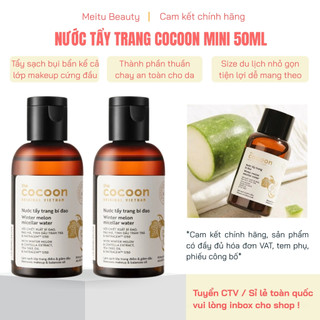  Nước tẩy trang Cocoon 50ml size du lịch Combo nước tẩy trang Cocoon mini thuần chay Meitu Beauty 