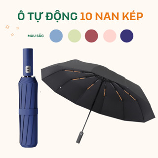 Ô gấp gọn tự động 10 nan kép Didooglt ô dù che mưa nắng mini chống tia UV tự động đóng mở nhỏ gọn