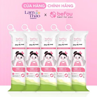 Combo 5 Bịch Bông Tẩy Trang Befou 150 Miếng - Phiên Bản Mới