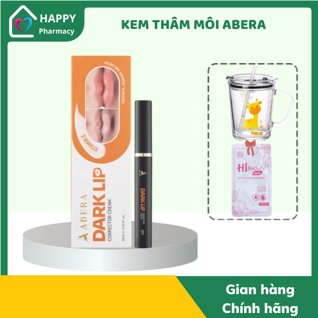 KEM THÂM MÔI ABERA 15ml – Giảm Thâm Môi, Cải Thiện Môi Xỉn Màu, Dưỡng Ẩm Mềm Môi, Giúp Môi Hồng Hào