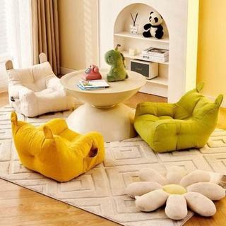 Ghế Lười Sofa Trẻ Em Hình Thú Dễ Thương - Ghế Bành Ngồi Bệt Bằng Vải Lanh Mềm Mại, An Toàn Cho Bé