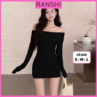   CÓ SIZE  Đầm Body Nữ Dài Tay Trễ Vai RANSHI Thiết Kế Ôm Dáng Sexy Quyến Rũ Đi Chơi Chất Thun Gân QC cao cấp - RBD151 