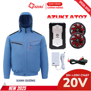 [SIÊU SALE] Bộ Áo Điều Hòa Azuki 25.000mAh - 20V Chạy Êm, Siêu Bền - Quạt Tháo Rời Cánh, BH 12 Tháng