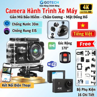  Camera Hành Trình Xe Máy Mini Cao Cấp 4k Dễ Dàng Gắn Mũ Bảo Hiểm Gương Chiếu Hậu Chống Nước 30m  Ghi Âm cho Phượt Thủ 