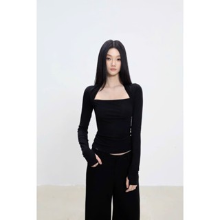  Áo thun ôm tay dài đen P2 -Orimi 