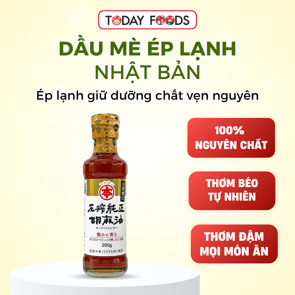 Dầu mè ép lạnh nguyên chất Maruhon Nhật Bản 200G – Assaku Junsei Goma Abura