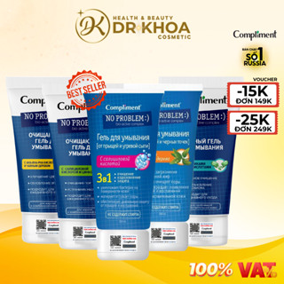 Gel Rửa Mặt Compliment No Problem Cleansing Làm Sạch Sâu, Hỗ Trợ Giảm Mụn 200ml Dr Khoa Chính Hãng