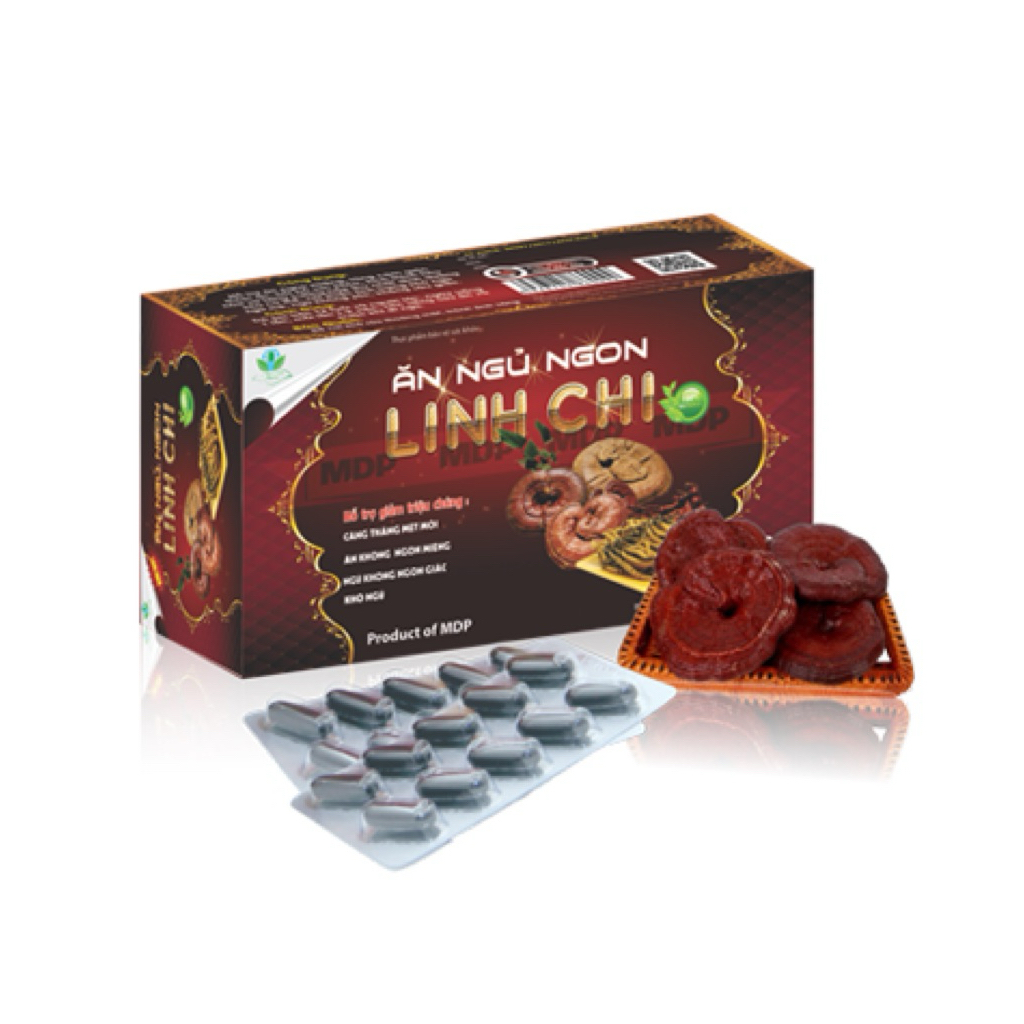 Ăn Ngon Ngủ Ngon Linh Chi, Bồi Bổ Cơ Thể, Tăng Đề Kháng Giảm Mệt Mỏi - Hộp 50 Viên
