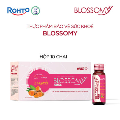 [KOL] Nước uống collagen giúp sáng da, dạ dày khỏe Blossomy Plus lốc 10 chai x 50ml