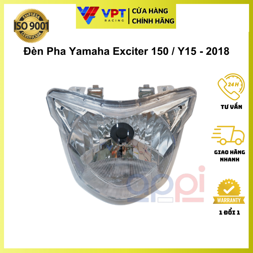 Đèn pha Ex150 đời 2015-2018 | Choá đèn Y15 trắng trong - chính hãng APPi 2PV