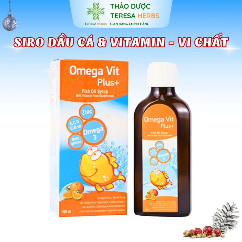 Omega Vit, Omega Vit Plus - giúp bé mắt sáng, bổ não thông minh từ dầu cá omega 3, vitamin và khoáng