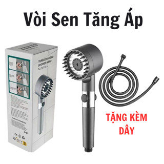 Vòi hoa sen tăng áp, Vòi sen Matxa tắm Nóng Lạnh Chất liệu Nhựa ABS kèm đầu Silicone 3 chế độ - SMARTHOME