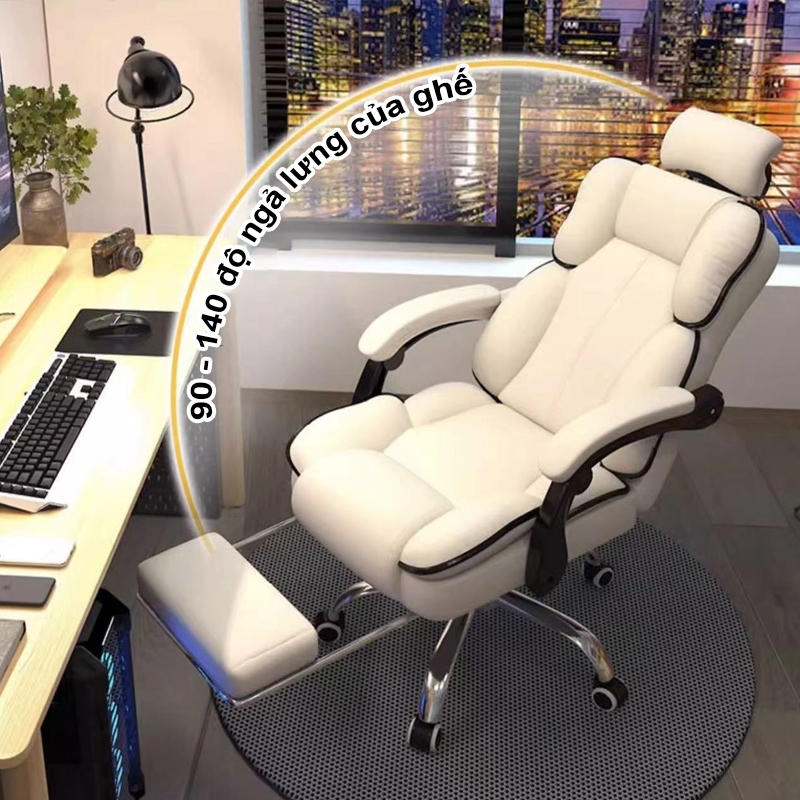 [MGG] Ghế Gaming Công Thái Học Chế Độ Ngả Lưng 145 Độ, Gaming Chair Ghế Xoay Văn Phòng Làm Việc Có G