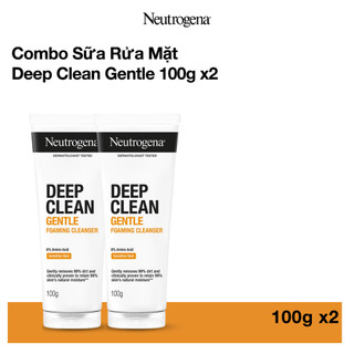  Combo Sữa rửa mặt Sạch Sâu Lành Tính Neutrogena Deep Clean Gentle Foaming Cleanser 100g x2 