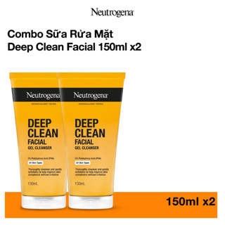  Combo Sữa rửa mặt làm sạch sâu cho DA DẦU NHẠY CẢM Neutrogena Deep Clean Facial Gel 150ml x2 