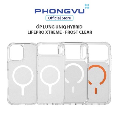 Ốp lưng IP17 UNIQ HYBRID Lifepro Xtreme - FROST CLEAR - Bảo hành 3 tháng