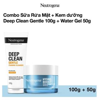  Combo Sữa rửa mặt dạng bọt sạch sâu lành tính Neutrogena Deep Clean Gentle 100g + Kem dưỡng ẩm Water gel 50g 