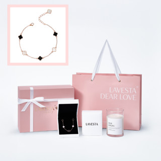  Set quà tặng trang sức lắc tay bạc mạ vàng hồng 18K cao cấp LAVESTA LAV188 Dear love - Yuri 