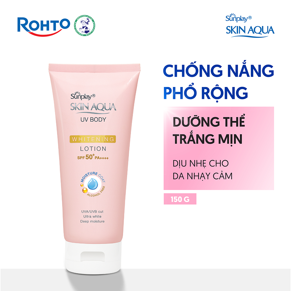   KOL  Kem chống nắng body dưỡng trắng dùng hàng ngày Sunplay Skin Aqua UV Body Whitening Lotion SPF 50+ PA++++ 150g 