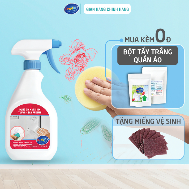 Dung dịch vệ sinh tường sàn Freeme 500ml làm sạch vết mực tẩy vết mốc và các loại vết bẩn lâu ngày
