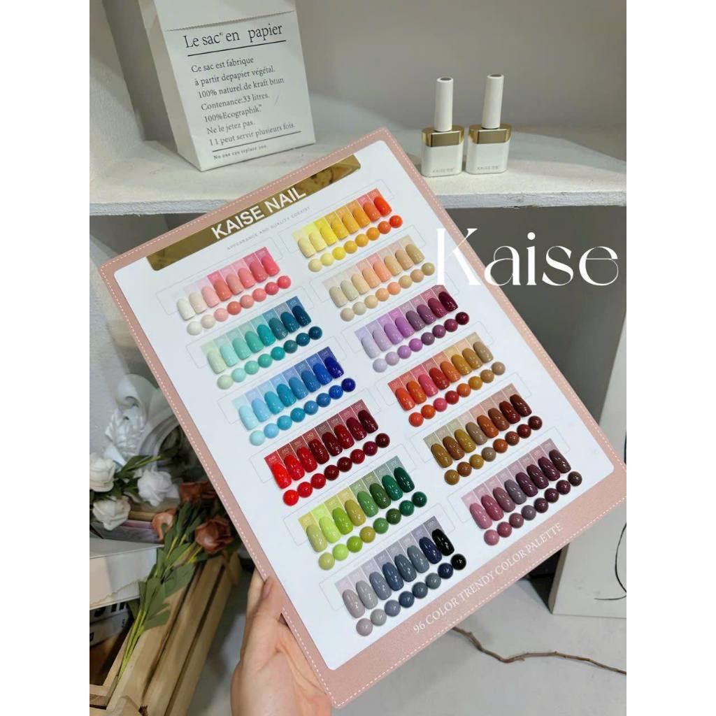 Set sơn gel Kaise 96 màu - Tặng kèm bảng màu+base top  chính hãng