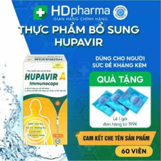 [Đào Thải HPV] Viên Uống HUPAVIR Immunocaps Hỗ Trợ Đào Thải HPV, Sùi Mào Gà dùng cho người sức đề kháng kém - Lọ 60 viên