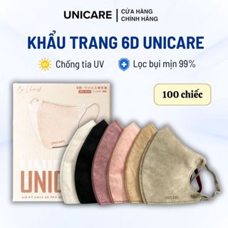  Combo 100 Chiếc Khẩu Trang Unicare 6D 3 Lớp Chống Bụi Quai Mềm Êm Mặt Thoáng Khí - Hàng Chính Hãng 