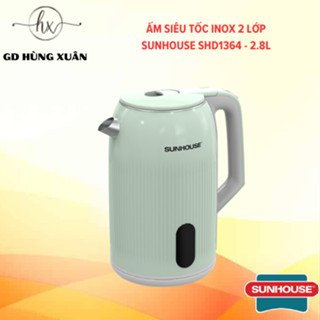 ẤM SIÊU TỐC INOX 2 LỚP 2.8L SUNHOUSE SHD1364 - BH 12 THÁNG