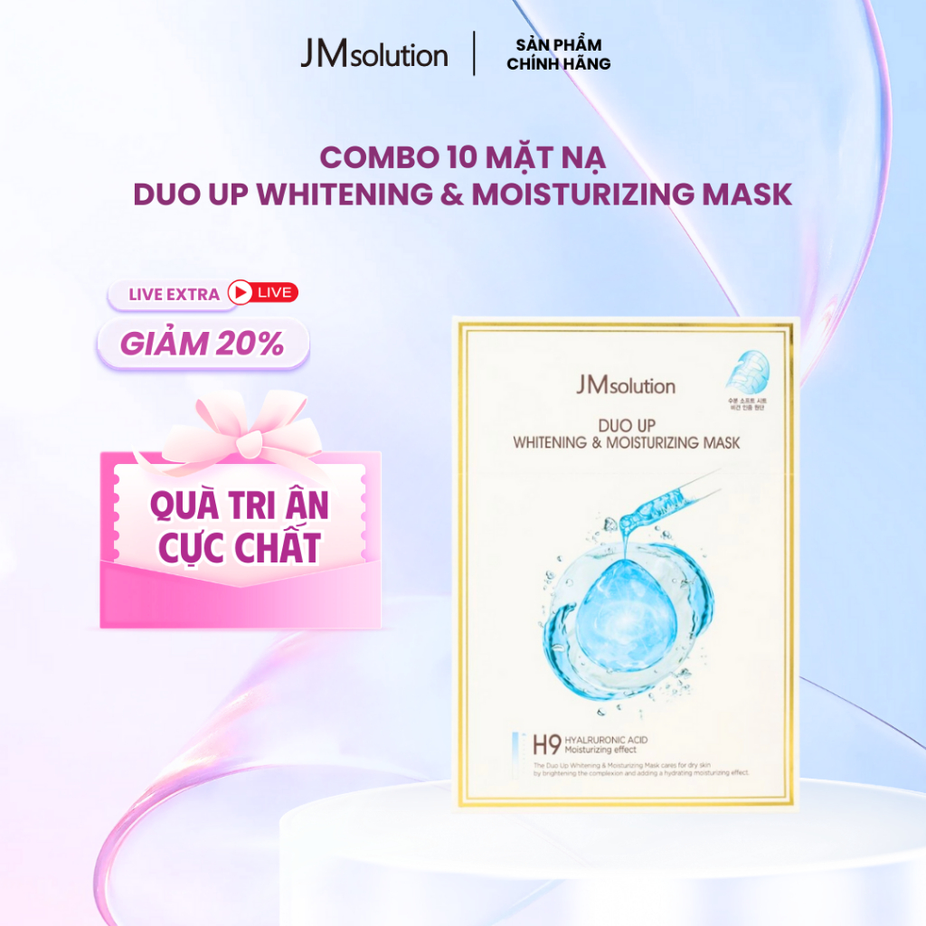 Combo 10 Mặt Nạ Thuần Chay JMSolution Duo Up  Mask Hỗ Trợ Cấp Ẩm, Cải Thiện Nếp Nhăn 30g – JMSolutio