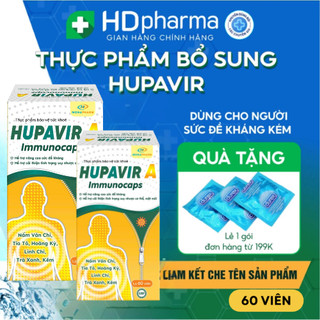   Đào Thải HPV  Viên Uống HUPAVIR A Immunocaps Hỗ Trợ HPV Sùi Mào Gà dùng cho người cần tăng sức đề kháng- Hộp 60v 