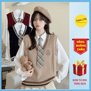  Áo len gile nam nữ học sinh cổ V phong cách Hàn Quốc chất đẹp hàng quảng châu cao cấp H-26 